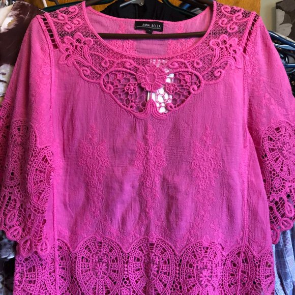 Anna Bella Hot Pink Blouse - Picture 1 of 2